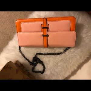 Multiple color shoulder bag.